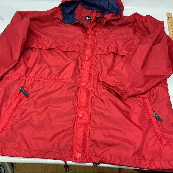 Eddie Bauer Ebtek Nylon Windbreaker Jacket Men XL Full Zip Utility Hood Pockets - Picture 11 of 16